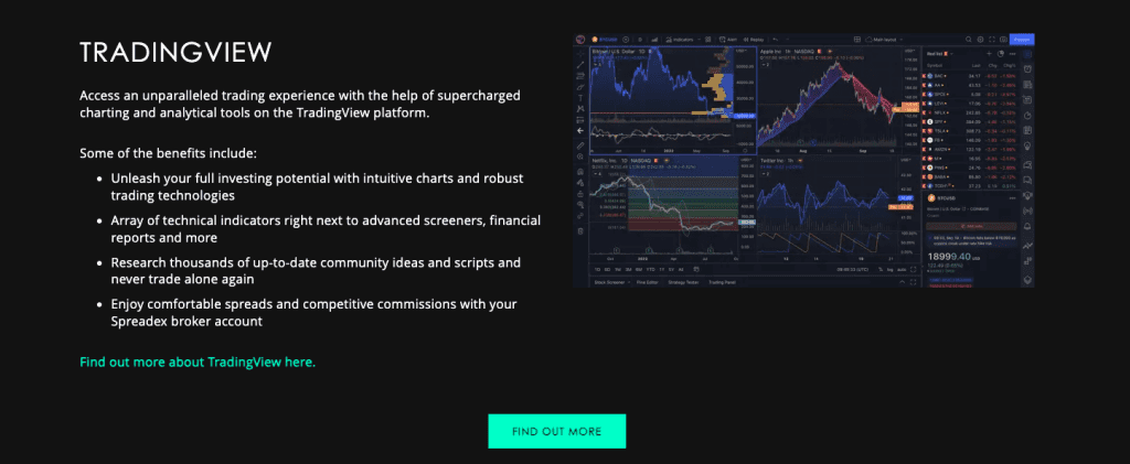 Spread betting on SpreadEx through TradingView