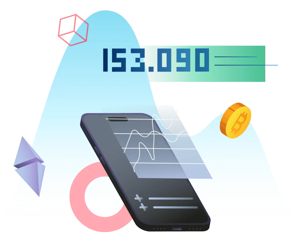 Plus500 4 colors cryptocurrency market and exchange on phone screen