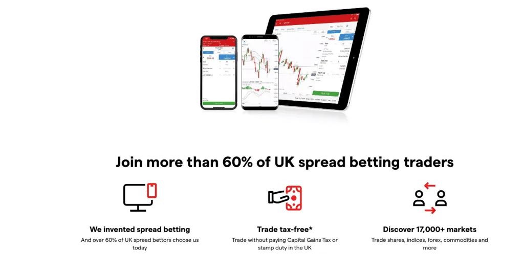 IG Homepage Screeshot Spread Betting October 2024