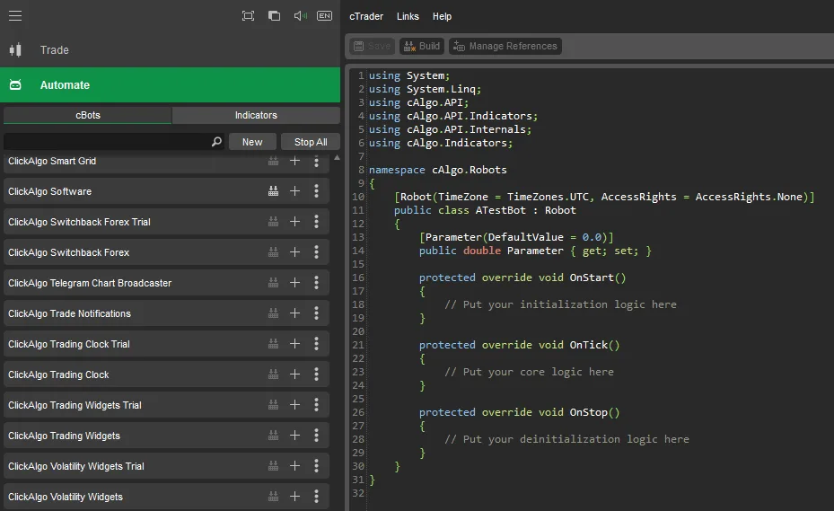 A Comprehensive Guide to Automated Strategies in Trading & Spread Betting 6 ctrader code editor 2